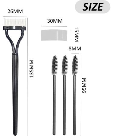 Steel Pin Eyelash Comb Set with Portable Metal Eyebrow Separator - 4pc Makeup Tool Kit - Buy Online on SooperMarket.com