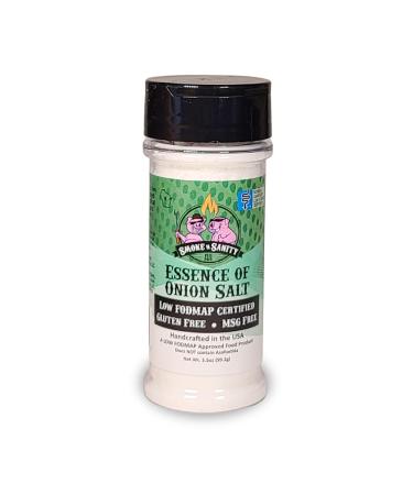Smoke n Sanity Essence of Onion Salt - Certified Low FODMAP - Contains No Garlic - Certified Gluten Free - Certified Kosher - Dairy Free - 3.5 Ounce Shaker