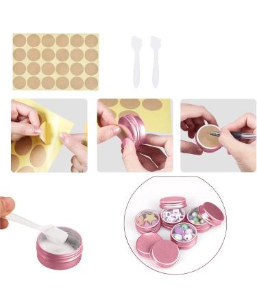 24 Pink Aluminum Jars - Empty Cosmetic Cans for Lip Balm Lotion Cream & Mini Candles - Versatile Travel Trip Containers - Buy Online on SooperMarket.com