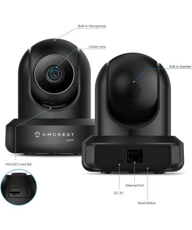 Amcrest 4MP ProHD Indoor WiFi Camera with Pan/Tilt Two-Way Audio Night Vision Remote Viewing - IP4M-1041B Black - Buy Online on SooperMarket.com