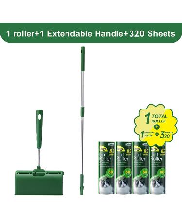 Fedicelly Large Lint Roller for Pet Hair Removal - 320 Extra Sticky Sheets - Giant Brush for Clothes, Furniture, and Carpet - Extendable Handle - 6.3 inches Wide - Buy Online on SooperMarket.com