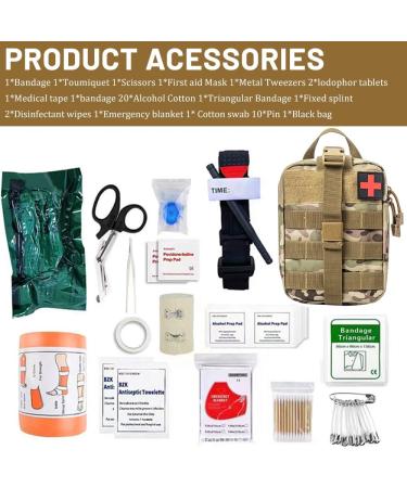 MineUp 46-Piece First Aid Kit - Comprehensive Outdoor Trauma Set for Camping Hiking Hunting & Home | Military-Grade Medical Bag in Yellow - Buy Online on SooperMarket.com