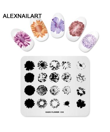 Nail Stamping Plate Set - 4 Piece Feather Flower Leaves & Butterfly Templates | DIY Nail Art Tool & Stamper | International Shipping - Buy Online on SooperMarket.com