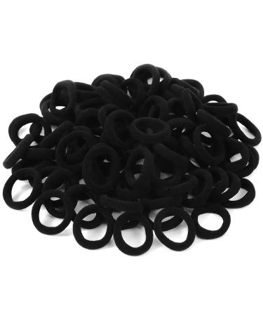 Hanyousheng 100 Pieces Small Elastic Hair Bobbles Baby Hair Bands Mini Seamless Girls Hairbands Hair Ties Ponytail Holders Hair Accessories for Girls Kids Baby(Black)