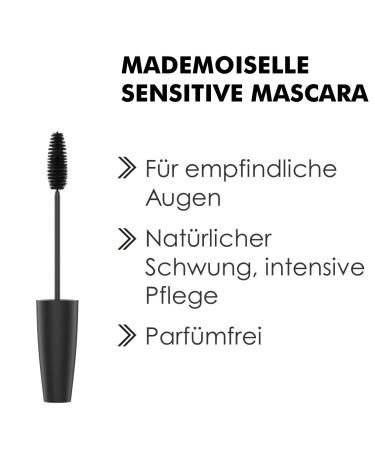 Sante Mademoiselle Sensitive Mascara 01 Black - Vegan Volume & Length Perfume Free for Sensitive Eyes - 12ml - Buy Online on SooperMarket.com