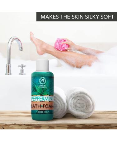Relaxing Bathing Foam with Essential Peppermint Oil 1000ml | Wellness Aromatherapy & Spa Experience for Good Sleep and Body Care - Buy Online on SooperMarket.com