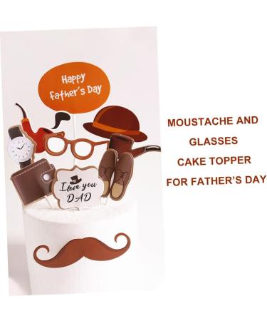 Warmhm 50 Pcs 10 Set Top Hat Father Glasses Cake Brown 10.6X8.5CM - Buy Online on SooperMarket.com