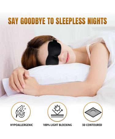 Samadhaan 3D Sleep Mask Deep Orbit - Ultra Light Weight & Comfortable Concave Molded Night Mask for Eyelash Extensions - Black - Buy Online on SooperMarket.com