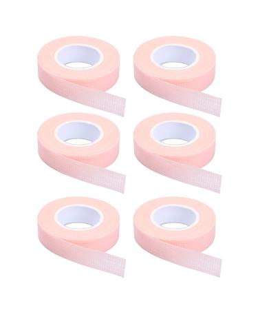 6 Rolls Eyelash Tape, Adhesive Fabric Eyelash Extension Tape, Breathable Micropore Fabric Tape for Eyelash Extension Supplies,9 m/10 Yard Each Roll (Pink)