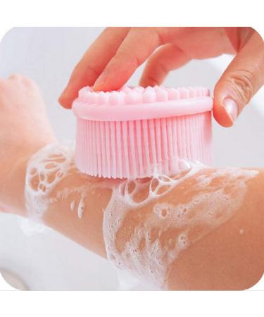 Emoly Silicone Bath Brush | Gentle Back Scrubber | Body Exfoliating Loofah | Pink - Buy Online on SooperMarket.com