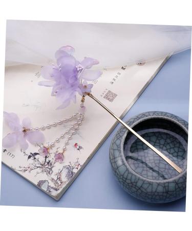 minkissy Hairpin Hair Wooden Stick Decorative Hair Pins Chinese Hair Barrettes Sandalwood Hair Stick Hair Clips for Women Japanese Hair Purple Steamed Stuffed Bun Vintage Miss Fabric - Buy Online on SooperMarket.com
