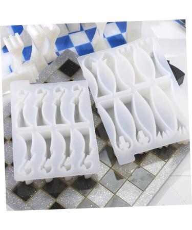 STOBOK 2pcs Chess Mold Molds for Resin Epoxy Resin Craft Molds Candy Molds Silicone Chocolate Mold Molds for Chocolate Candle Kit Crystal Silica Gel 3D Clay White Manual - Buy Online on SooperMarket.com