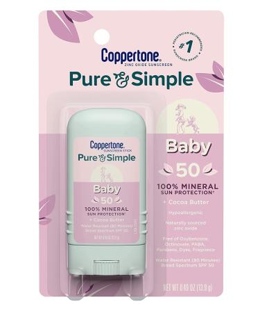 Coppertone Spf#50 Waterbabies Pure And Simple Stick 0.49 Ounce (14ml)