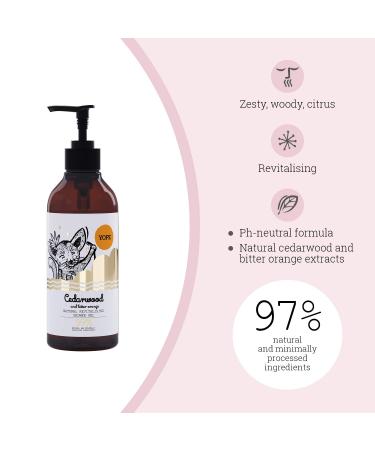 Yope Natural Shower Gel - Cedar & Bitter Orange | 97% Natural Ingredients | Regenerating & Moisturizing | 400ml - Buy Online on SooperMarket.com