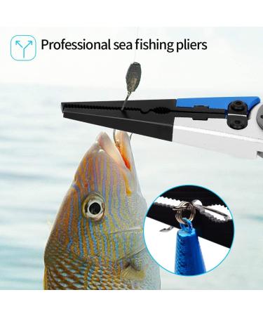 SOUFORCE Spring Bearing Fishing Pliers: Multi Functional Tool with Sheath & Anti-Lost Rope for Saltwater Fishing - Hook Remover, Line Cutter, Crimp, Split Ring Tool - Buy Online on SooperMarket.com