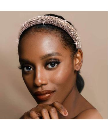Crystal Diamond Headband for Women Fashionable Handmade Wide Hair Hoops Beaded Bling HairBand Hair Accessories Pearl headdress - Buy Online on SooperMarket.com