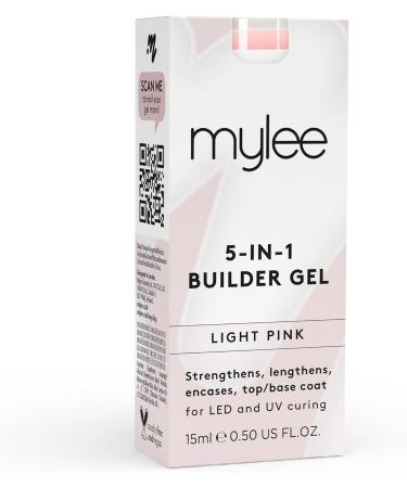 Mylee 5 in 1 Builder Base Strengthening Gel 15ml - Light Pink UV/LED Nail Polish Coat for Hard Strong Nails - Professional Manicure Repair - Buy Online on SooperMarket.com