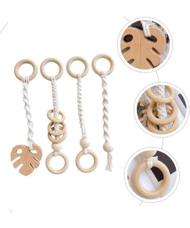 Zerodeko 4pcs Wood Hanging Newborn Ornament Set - Room Decor, Gifts, Rattle, Crinkle, Gym Pendants - Buy Online on SooperMarket.com