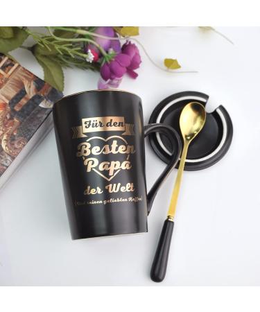 Funny Papa Gift - Best Dad Ceramic Coffee Cup 400ml with Lid | Father's Day Gifts - Buy Online on SooperMarket.com