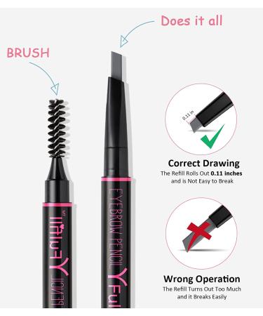 Yfulfill Taupe Eyebrow Pencil for Gray Hair - Grey Eye Brow Pencil for Older Women - Buy Online on SooperMarket.com