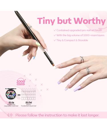Modelones 21 Colors Gel Nail Polish Set - Spring/Summer Pastel, Solid, Glitter, Pudding Gel - Mother's Day Gift with Nail Art Brush - Buy Online on SooperMarket.com
