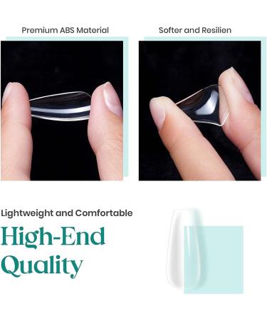 Beetles Medium Coffin False Nails Tips 500Pcs - Clear Artificial Nails for DIY Nail Art - Nail Glues for Acrylic & Dip Powder Nails - Poly Extension Gel Nails - Buy Online on SooperMarket.com