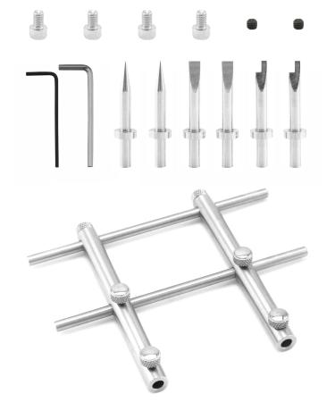 QWORK Camera Lens Openning Repairing Tool Kit, DSLR Camera Tool Set, 3/8" to 3-15/16" Lens Repair Set, Anti-Magnetic 3 Tips, 6 Screws and 2 Hexagon Wrench for Canon Nikon Sony Olympus Camera
