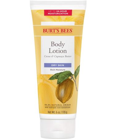 Burts Bees Butter Body Lotion for Dry Skin with Cocoa & Cupuau  6 Oz (Package May Vary) Cocoa & Cupuacu 6 Fl Oz (Pack of 1)