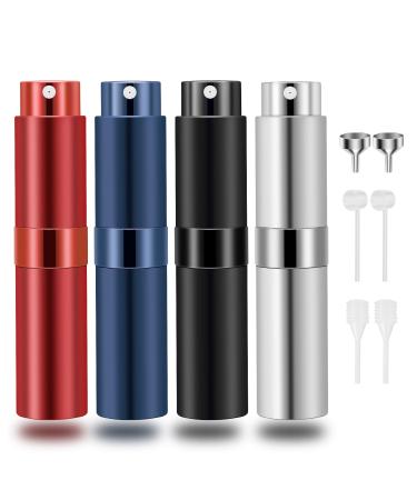Saiveina 8ml Travel Perfume Atomizer Bottles Refillable, Mini Fragrance Bottles for Perfume, Empty Cologne Sprayer Pocket Perfume Dispenser(4 Pack)