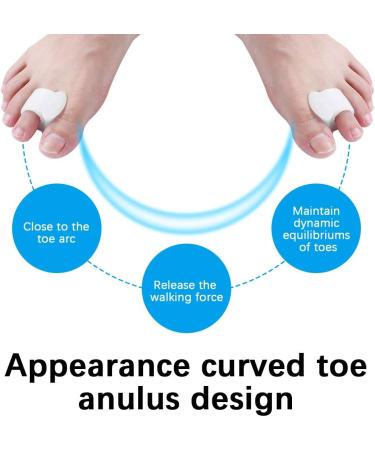 Washable Toe Separators Bunion Corrector 5 Pairs - Reduce Calluses, Relieve Pain - White - Buy Online on SooperMarket.com