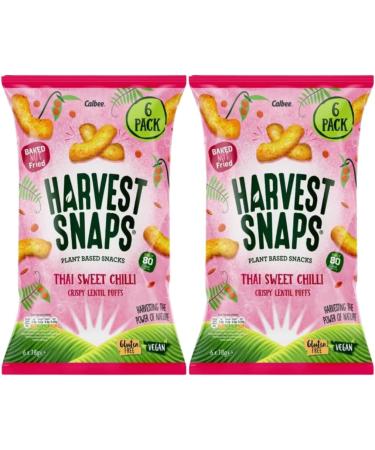 Vegan Snack Bundle Containing Harvest Snaps Thai Sweet Chilli Lentil Puffs 6 x 18g (2 Pack) - Buy Online on SooperMarket.com