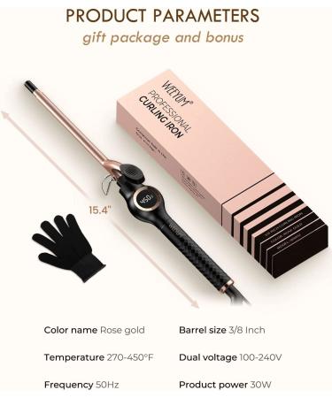Mini 1/2 Inch Ceramic Curling Iron for Short Hair | Dual Voltage Tiny Hair Wand - Buy Online on SooperMarket.com