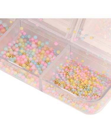 5 Boxes Nail Art Beads Glittery Nail Rhinestones Set with Different Shapes and Sizes Portable Plastic Manicure Art Beads with Transparent Storage Box Nail Art Decoration for Nail Salon - Buy Online on SooperMarket.com