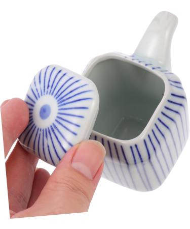 MAGICLULU 4pcs Ceramic Soy Sauce Pot Japanese Oil Jar Cruet Japanese Oil Dispenser Ceramic Seasoning Jar Container Ceramic Soy Sauce Dispenser Seasoning Bowl Soy Sauce Jar Ceramics Household 8X7.5X5CMx4pcs Bluex4pcs - Buy Online on SooperMarket.com