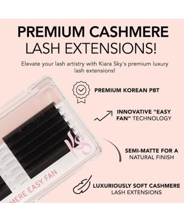 Buy KIARA SKY LASH Premium Cashmere Easy Fan Lash Extensions - Soft Semi-Matte Finish | Professional Use | Black C-0.05 14MM - Buy Online on SooperMarket.com