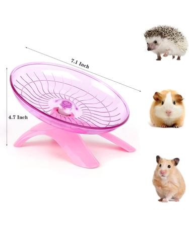 YuanYouTong Silent Hamster Wheel 7 Inch Exercise Wheel for Syrian Hamsters Hamster Flying Saucer Quiet Spinner Running Wheel for Gerbil Chinchilla Guinea Pig Mice Hedgehog Small Animals (Pink) - Buy Online on SooperMarket.com