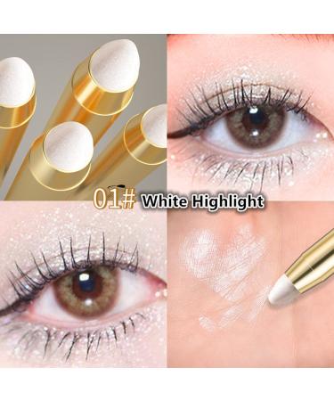 Go Ho White Highlighter Cream-to-Powder Eyeshadow Stick - Shimmer White 01 - Buy Online on SooperMarket.com