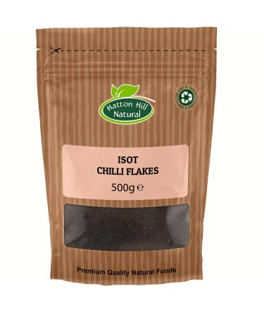 Isot (Urfa) Chilli Flakes 500g by Hatton Hill | Urfa Pepper Mildly Hot Gourmet Choice Smoky Good for Marinade Meat & Chicken. 500 g (Pack of 1)