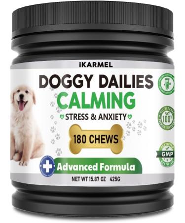 Doggy Dailies Calming Chews | Anxiety & Stress Relief for Dogs | 180 Chewable Treats | Supports Nervous Dogs | Promotes Calmness in 4-6 Weeks - Buy Online on SooperMarket.com