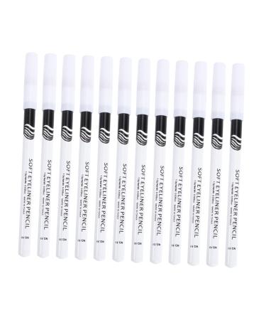 Mikinona 24pcs Eyeliner Pencil Brown Eyeshadow Glitter Eyeshadow Brown Eye Liner Pencil Wooden Pole White