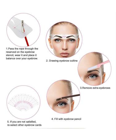 Eyebrow Stencil & Setting Gel Kit | Waterproof Eyebrow Template with Repair Liquid - Brows Styling Set - Buy Online on SooperMarket.com