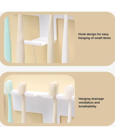 Lencyotool Self-Adhesive Toothbrush Holder | Bathroom & Kitchen Organizer for Razors Brushes & Toothpaste - White Bathroom Accessories - Buy Online on SooperMarket.com
