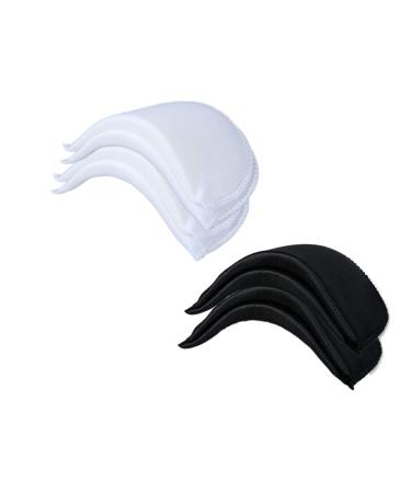 Chris.W 4 Pairs 1/2" Covered Set-in Shoulder Pads Sewing Foam Pads for Blazer T-Shirt Clothes, Medium - 2 Pairs White and 2 Pairs Black 2pair White + 2pair Black(medium)