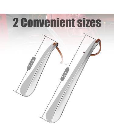 OneKoo Stainless Steel Shoe Horn Set - Long and Short Metal Shoe Horns for Men, Women, Kids, Seniors - Portable Travel Shoe Helper - Buy Online on SooperMarket.com