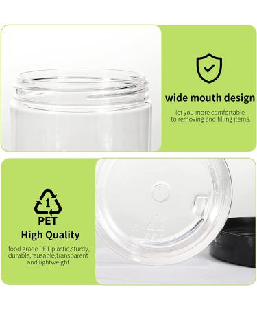 40 Pack 180ml Clear Plastic Jars with Black Lids | Refillable Round Containers for Slime & Beauty Products | Includes Pen & 80 Labels | 6oz - 40 Pack - Buy Online on SooperMarket.com