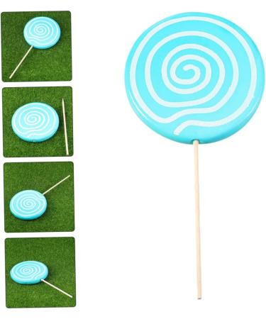 VILLFUL 2pcs Simulation Lollipop Popular Toys Lollipop Props Large Music Decor Lollipop Display Lollipop Photo Lollipop for Photo Bulk Toys Candy Cane Pool Party Wooden Ornament Oversized Blue 35X14X1CM - Buy Online on SooperMarket.com