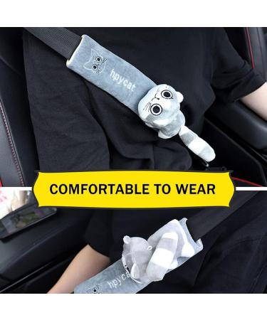 MHwan Cartoon Seat Belt Pads - 2 Soft Cover Straps for Kids & Adults - Protects Head & Shoulders - Cute Kittens Design - Buy Online on SooperMarket.com
