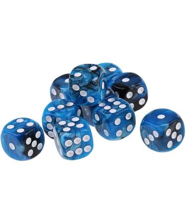 Yiotfandoll 10PCS Polyhedral Dice Set - 16mm Acrylic Dice for RPG, MTG, DND - Blue Black Color - Table Games - Buy Online on SooperMarket.com