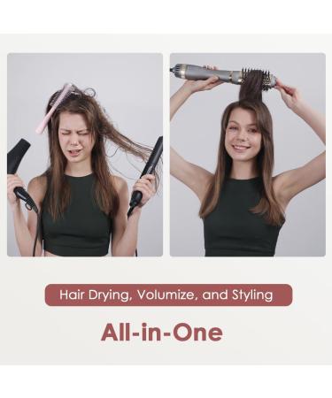 Faszin Hair Dryer Brush Hot Air Brush | 3 Adjustable Temperatures, 2 Heads | One-Step Blow & Volumizer | 100 Million Negative Ions | Smooth, Silky, Frizz-Free Hair | Gray - Buy Online on SooperMarket.com
