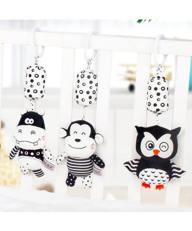Eikada Baby Rattling Toys - High Contrast Black & White Newborn Plush Toys for Car Seat Baby Bed & Stroller (3 Pack) - Buy Online on SooperMarket.com